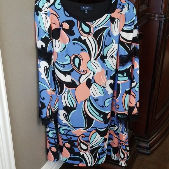 New-Kaari Blue Print Dress - Picture 2 of 6